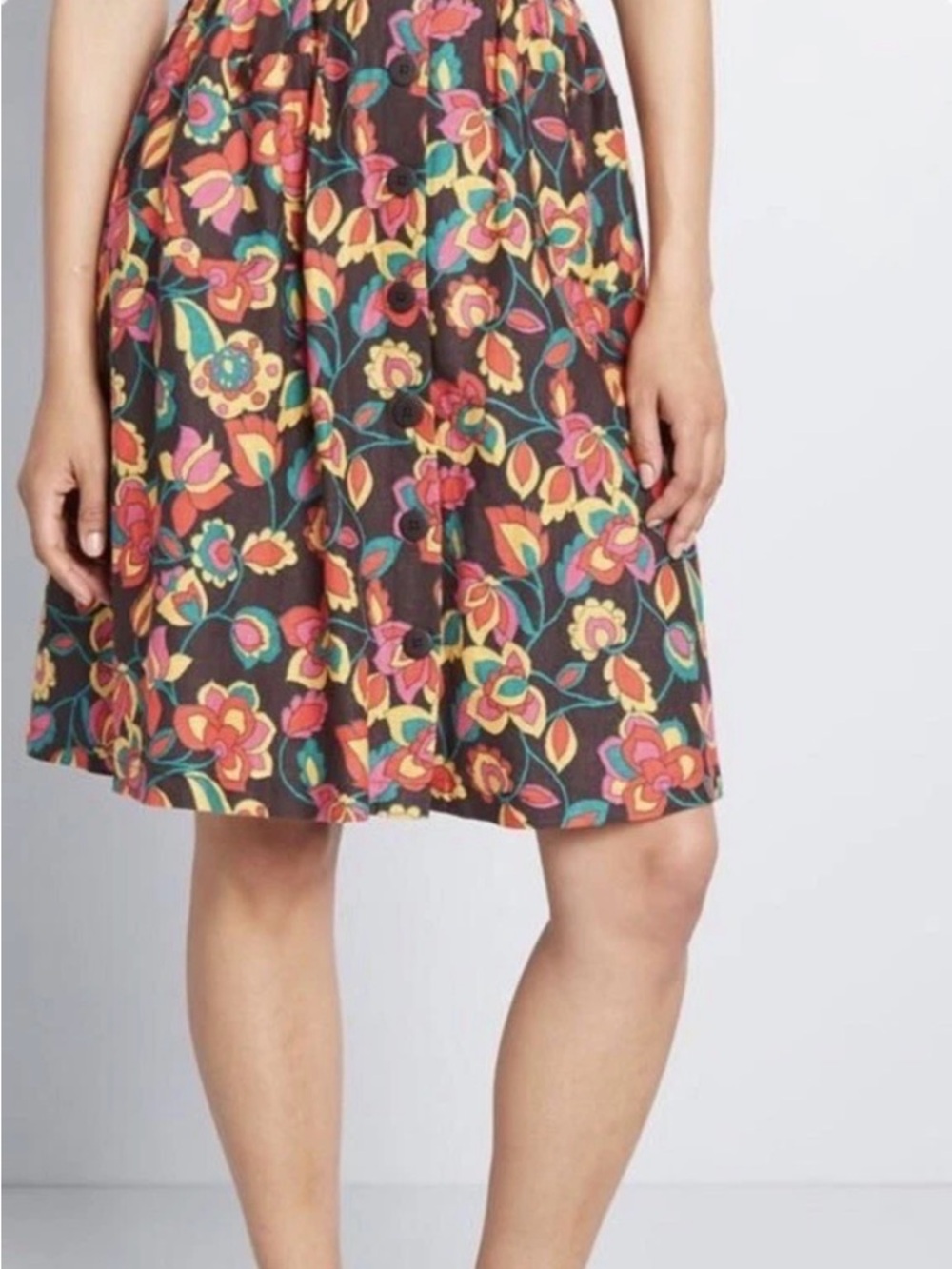 ModCloth Button Front Full Skirt for women size XL - Picture 2 of 7